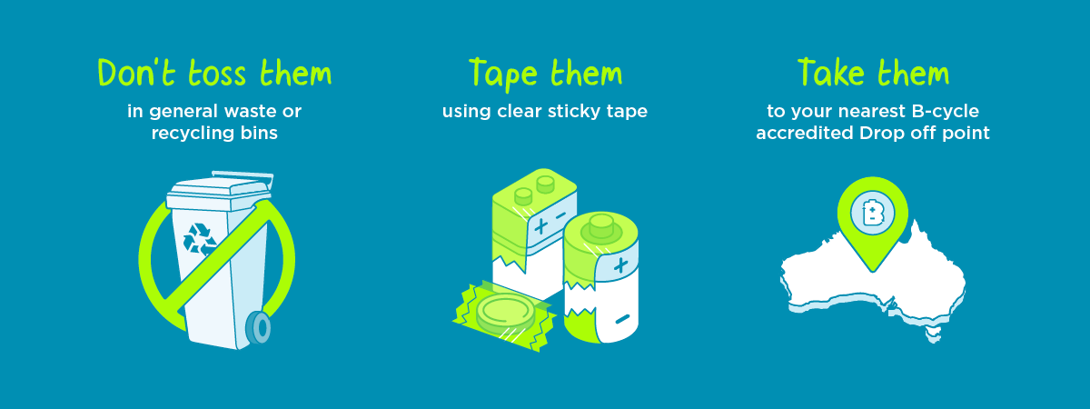 Don't Toss Batteries, Tape Them and Take Them to be recycled